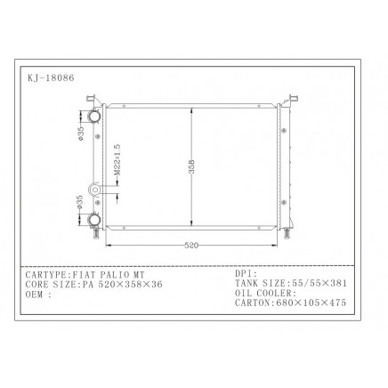 Auto Radiator for FIAT Palio MT (KJ-18086)