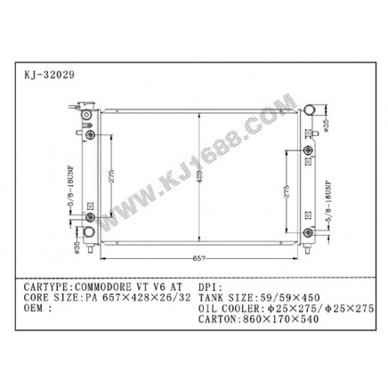 Auto Radiator for Gmc Commodoer Vt V6 at (KJ-32029)