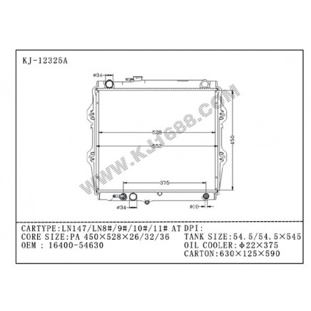 Auto Radiator for Hilux Ln147/Ln8#/9#/10#/11# at