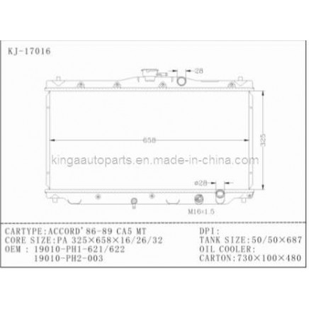 Auto Radiator for Honda Accord`86-89 Ca5 (KJ-17016)