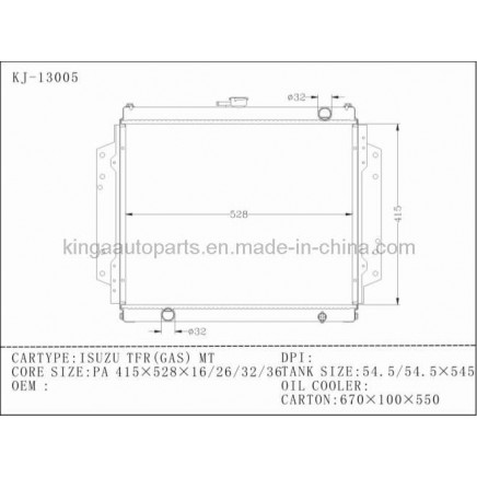 Auto Radiator for Isuzu Tfr (GAS) Mt