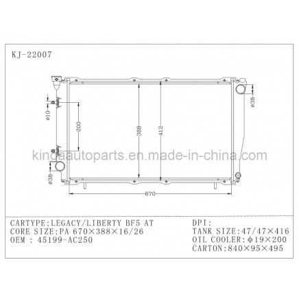 Auto Radiator for Legacy/Liberty Bf5 at