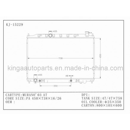 Auto Radiator for Murano'03 AT (KJ-15229)