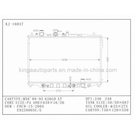 Auto Radiator for Mx6'88-92 626GD AT (KJ-16037)