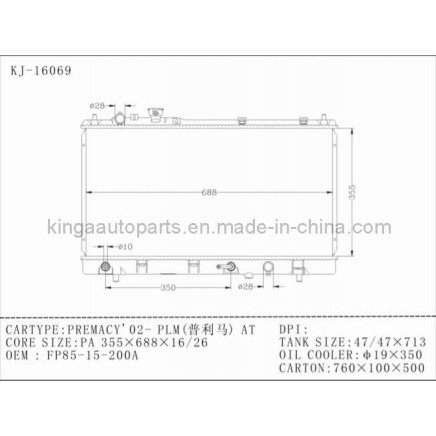 Auto Radiator for Premacy' 02- at