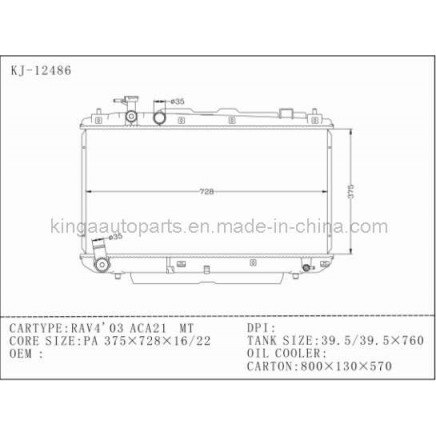 Auto Radiator for RAV4' 03 Aca21 Mt