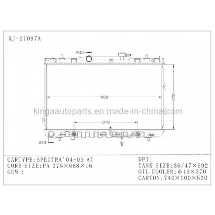 Auto Radiator for Spectra' 04-09 AT (KJ-21097A)