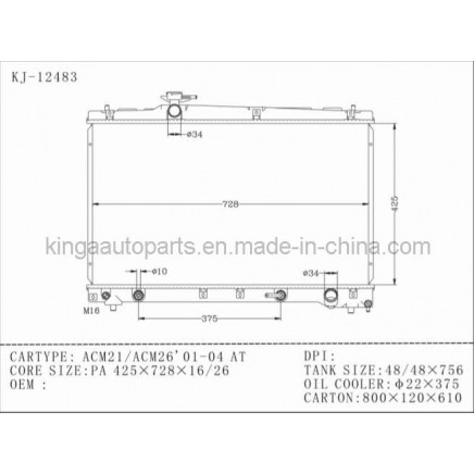 Auto Radiator for Toyota Acm21/Acm26' 01-04 at (KJ-12483)