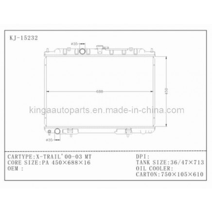 Auto Radiator for X-Trail'00-03 MT (KJ-15232)