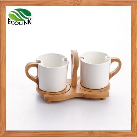Bamboo Ceramic Couples Cup