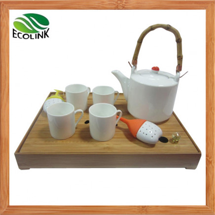 Bamboo Ceramic Tea Set