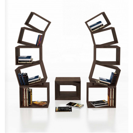 Bamboo Display Shelves Stacking Modern Shelf Rack