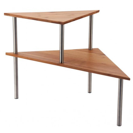 Bamboo Two-Tier Triangle Shelf / Bamboo Storage Rack