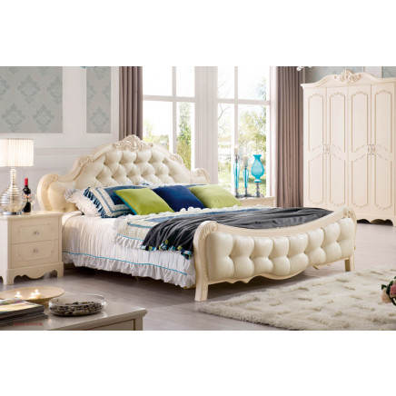 Bedroom Furniture Genuine Leather Bed (JB-8119)