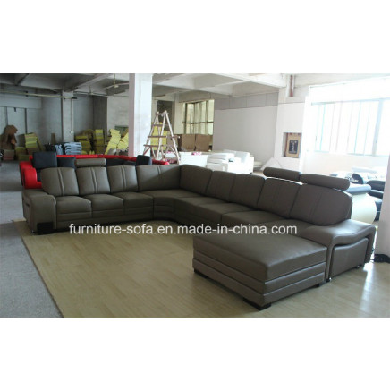 Big Living Room High Back Italy Leather Corner Sofa (S022B)