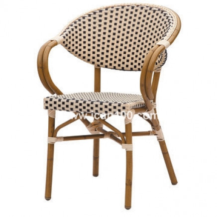 Bistro Chair Bamboo Looking Chair Outdoor Aluminum Rattan Chair (BC-08014)