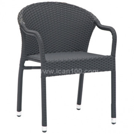 Bistro Dining Chair Aluminum PE Wicker Arm Chair (RC-06015)