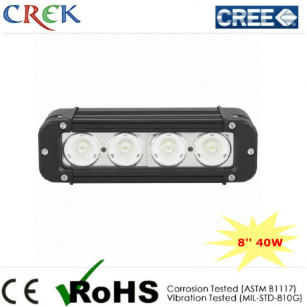 Black 6000-6500k 8 Inch 40W Flood/Spot Beam LED Light Bar Single Row with Vibration Tested (CK-BC10410)