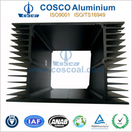Black Anozized Aluminium Extruded Heatsink with CNC Machining