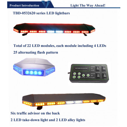 Blue LED Warning Light Bars