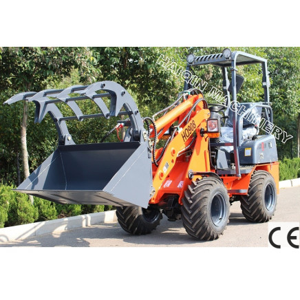 CE Approved Hq908 Mini Laoder with Grapple Bucket