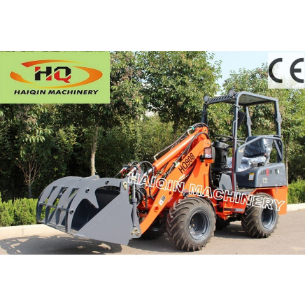 CE Certificated Mini Wheel Loader (HQ908) with Grapple Bucket