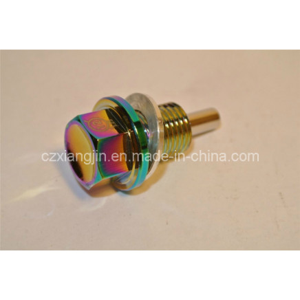 CNC Aluminium Neo Chromed Magnetic Transmission Oil Drain Plug for Honda Acura