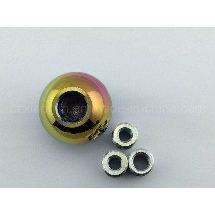 CNC Anodized Aluminum Round Ball Car Gear Knob with 3 Adjuster Thread