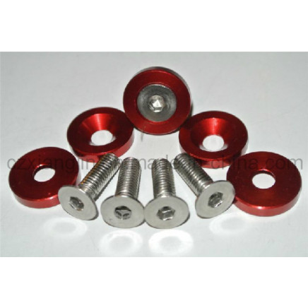 CNC Lathe Anodized M6 Bumper Fender Washer with Your Logo