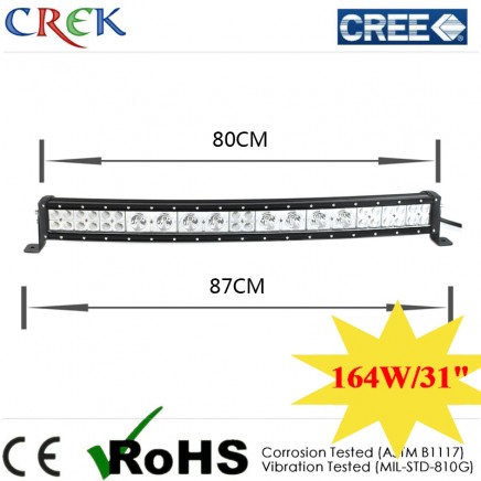 CREE 164W Hybrid Curved LED Light Bar 31inch