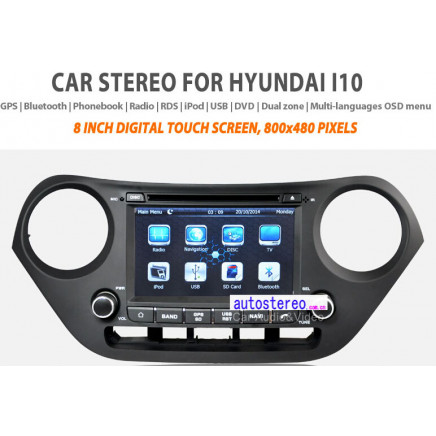 Car GPS Navigation for Hyundai I10 Radio DVD Multimedia Stereo Sat Nav Head Unit