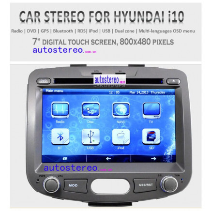 Car GPS Navigation for Hyundai I10 Stereo Headunit Satnav Autoradio Multimedia