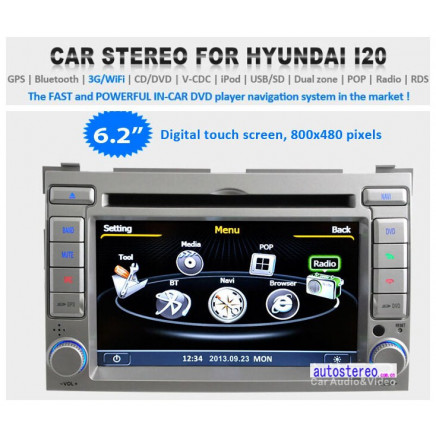 Car GPS Navigation for Hyundai I20 Car Stereo Headunit Autoradio Satnav DVD Player