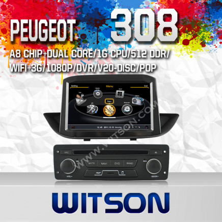 Car Navigation for Peugeot 308 with A8 Chipset S100