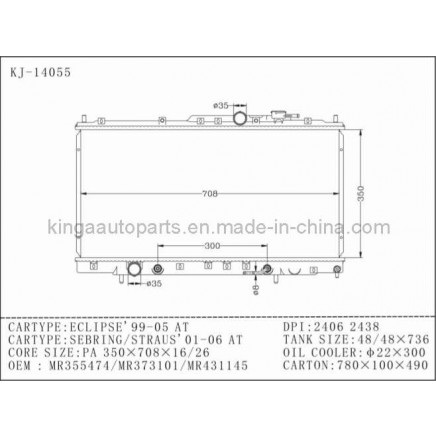 Car Radiator for Eclipse' 99-05 Sebring/Straus' 01-06 at