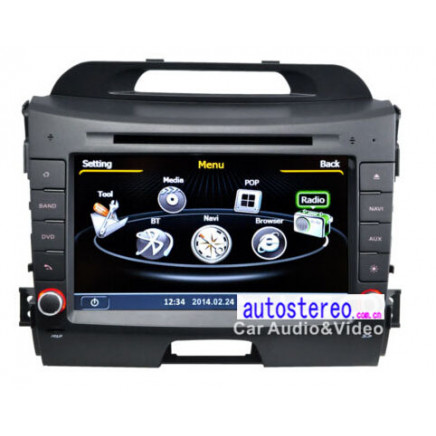 Car Stereo GPS Satnav Headunit Multimedia for KIA Sportage (ZW-KIA-116)
