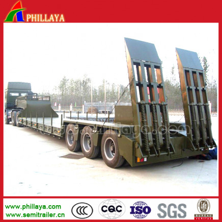 Carry Excavator German Suspension 3 Axle Lowbed Semi Trailer