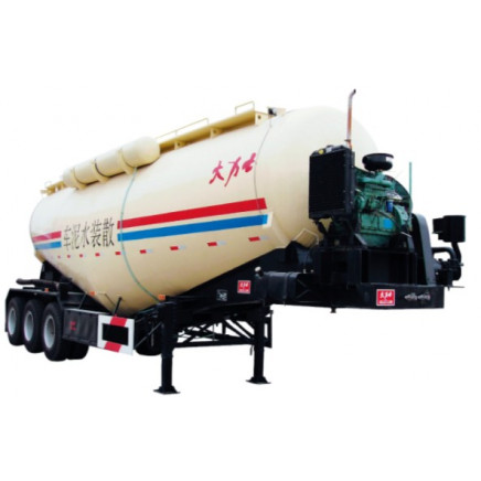 Cement Bulker Powder Tanker Semi Trailer with Diesel Engine