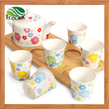 Ceramic Tea Set with Bamboo Tray