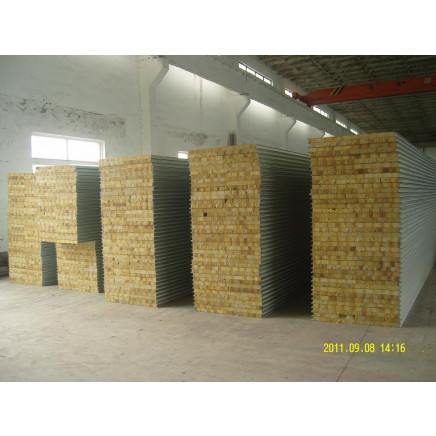 Cheaper/Competitive/Low Price 150mm 0.8mm Steel Thickness Rock Wool Sandwich Panel