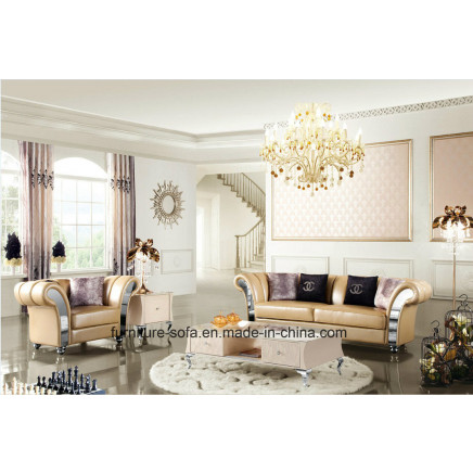 Chesterfield Modern Classic Italian R Sofa with Stainless Steel Armrest (K31)