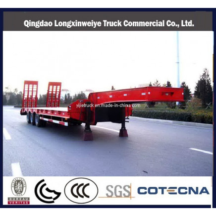 China 70ton Heavy Duty Low Bed Semi Trailer