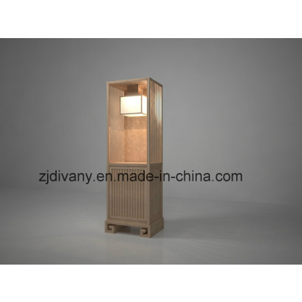 Chinese Style Wood Sideboard with Lamp