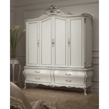 Classical Wooden Bedroom Furniture 4-D Wardrobe