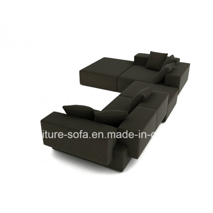 Club Furniture Fabric Soft L Shape Sofa with Cushions