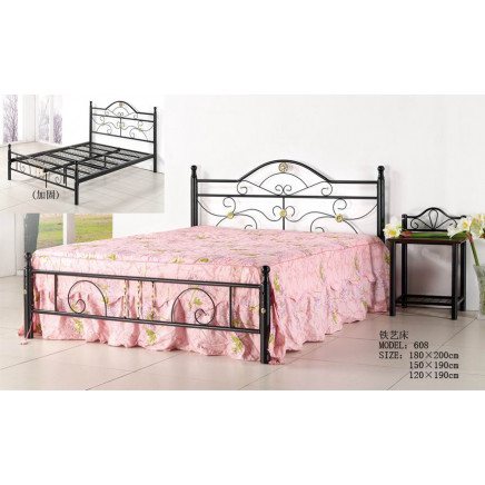 Comfortable Metal Flat Double Bed (608#)