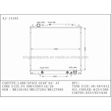 Cooling System Auto Radiator for L400/Space Gear' 94 at