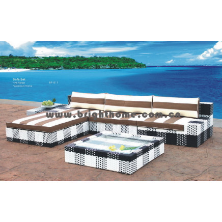 Custom Synthetic PE Rattan Garden Sectional Sofa (BP-811)