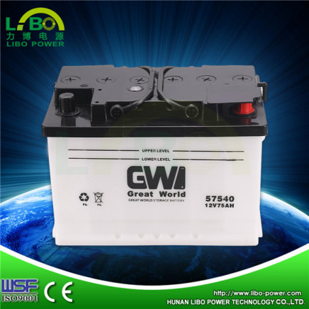 DIN Standard 12V75ah Power Car Batteries for Cars on Sale