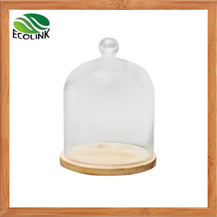 Decorative Glass Cover with Bamboo Base